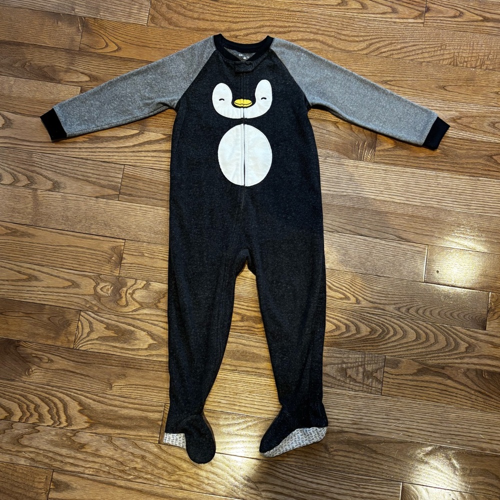 Carters - Penguin Design Kids One Piece Pajama - Black and Gray